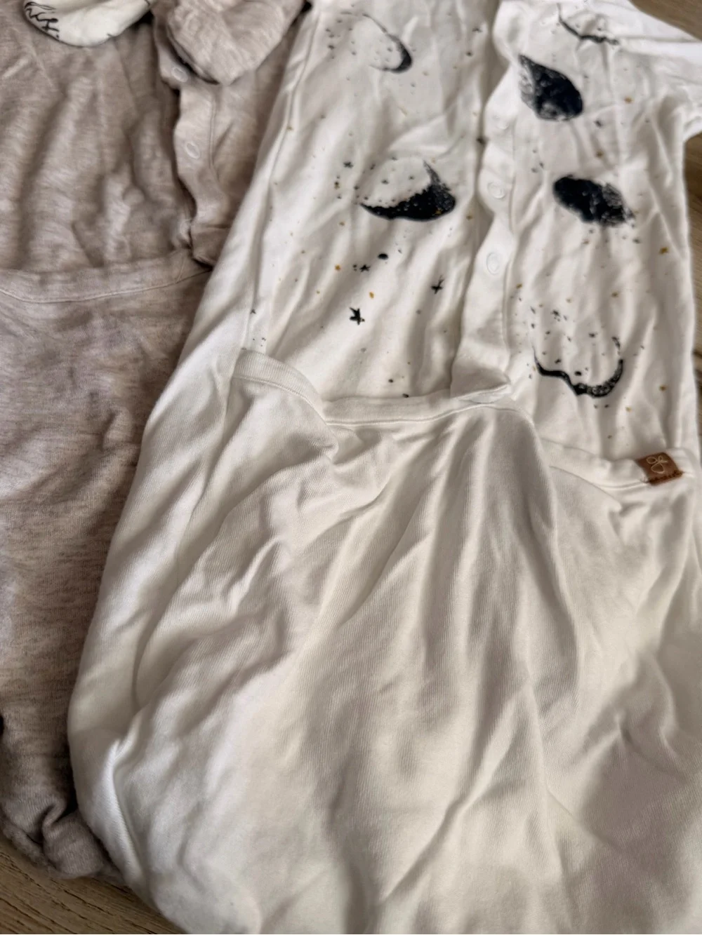 White Moon & Stars Sleep Sack for Kids - Cozy Footed Pajama